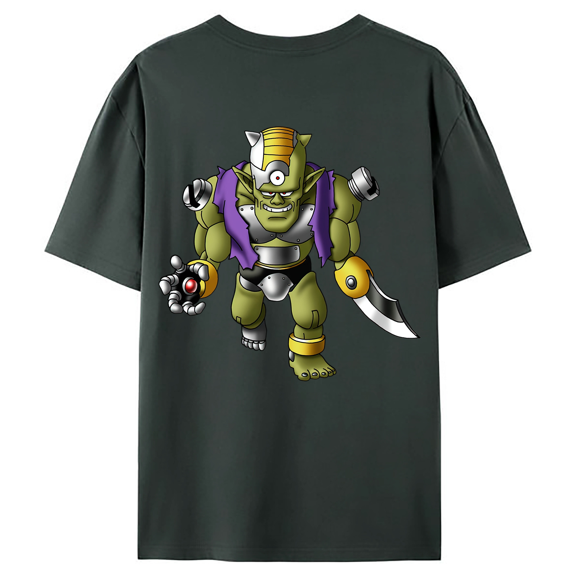 （画像用） ドラゴンクエスト Doragon Kuesuto Dragon Quest 綿100％ メンズ半袖Tシャツ（バックプリント） 通気性